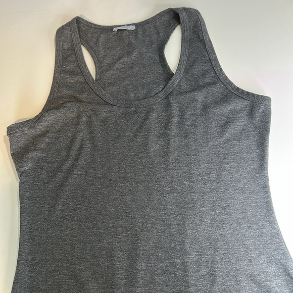 LA CLEF 2X tank dress soft 95% cotton 5%spandex grey scoop neck made in USA - Picture 8 of 15